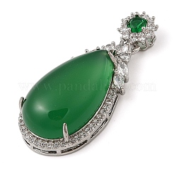 Подвески из окрашенного натурального зеленого халцедона&nbsp;G-S001-02P