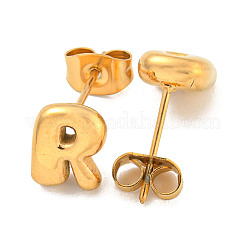 Серьги-гвоздики из нержавеющей стали 304 с буквами для женщин&nbsp;EJEW-G386-01R-G