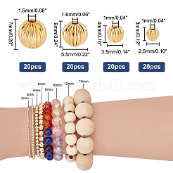 80 шт. 4-х стильная латунная бусина с пазом KK-PH0005-08