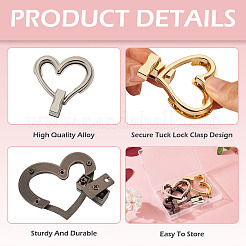 3 сумка 3 цвета цинковый сплав сумка поворотный замок аксессуары&nbsp;AJEW-TA0002-12