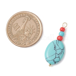 4 шт. подвески из синтетической бирюзы и стеклянных бусин в двух стилях PALLOY-JF04216