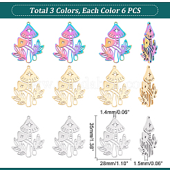 18шт. 3-х цветная подвеска из нержавеющей стали 304&nbsp;STAS-DC0012-35