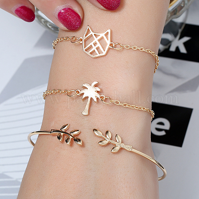 3шт. 3 стиля браслетов из железного сплава для женщин JJ5494-5-1