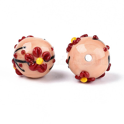 Эмалевые бусины ручной работы в технике лэмпворк LAMP-T023-23J-1