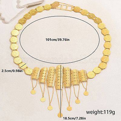 Роскошный элегантный сплав цинка и латуни материал цветочная кисточка монета кулон цепи талии для женщин WN1140-1