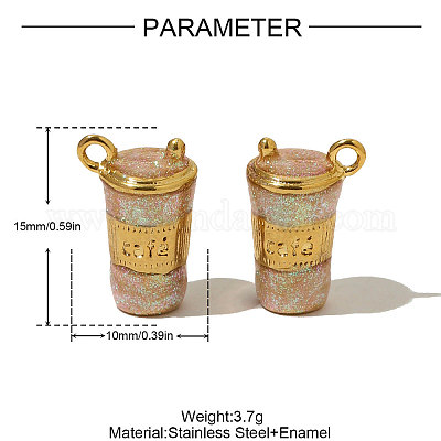 Подвески из нержавеющей стали 304 с эмалью STAS-OY005-35G-1