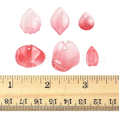 120 шт. 6 вида прозрачных стеклянных бусин-лепестков DGLA-FS0001-16-1