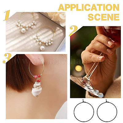 60 шт. фурнитура для сережек-колец из хирургической нержавеющей стали 316L STAS-DC0010-95-1