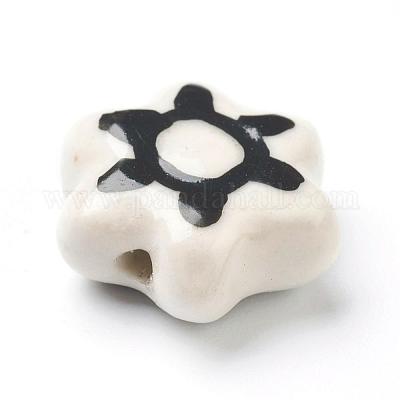 Ручной работы фарфора цветок бисер пряди PORC-G006-16A-1