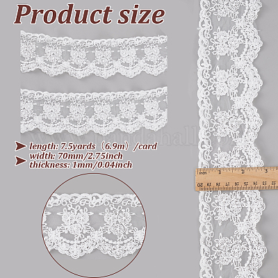 7.5 ярд кружева с вышивкой из молочного волокна и цветочной отделкой OCOR-GO0001-19-1