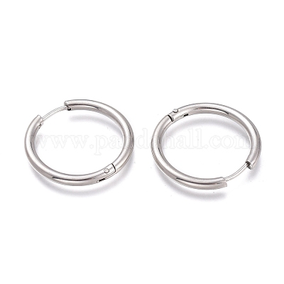 Серьги-кольца Huggie Hoop из нержавеющей стали 201 EJEW-O095-05-13-1