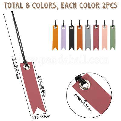 16шт 8 цвета кожаные закладки AJEW-CP0007-55-1
