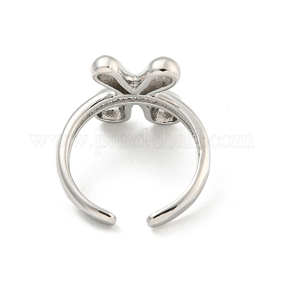 Латунные открытые манжеты с буквами для женщин RJEW-G313-01X-P-1