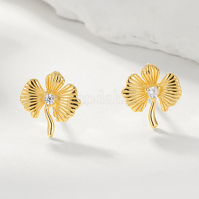 Элегантные серьги-гвоздики из стерлингового серебра с листьями s925 TL3203-1-1