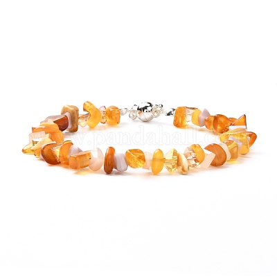 Браслет из бисера из стекла и натурального камня для девочек и женщин BJEW-JB06874-1