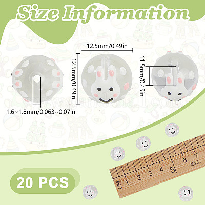 20шт прозрачные бусины лэмпворк ручной работы LAMP-DR0001-07-1
