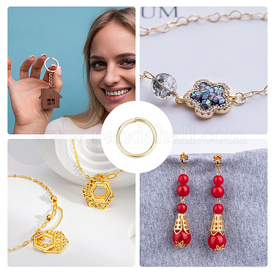 120 шт. 6 стиля латунных разъемных колец KK-GO0001-52-1