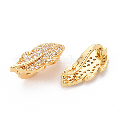 Застежки-твистеры из латуни с микропейвом и прозрачным фианитом KK-S354-321-NF-1