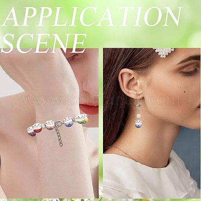 40шт 10 цвета фарфоровые бусины ручной работы PORC-CA0001-11-1