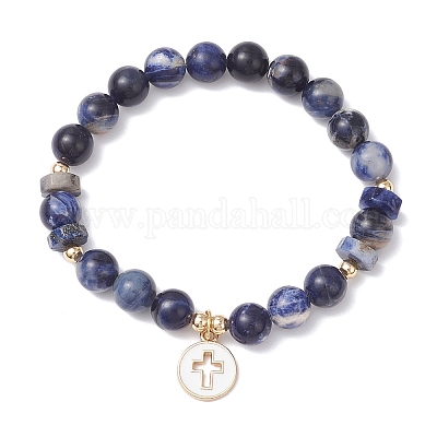 Браслеты с подвесками из эмали из сплава BJEW-JB12243-1