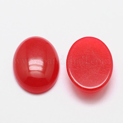 Крашеные овальные кабошоны натуральный нефрит&nbsp;G-K021-18x13mm-07-1