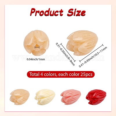 100 шт. 4-х цветные синтетические коралловые резные бусины CORA-SP0001-12-1