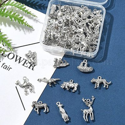 50 шт. подвески в виде животных из сплава в тибетском стиле FIND-FS0004-34-1