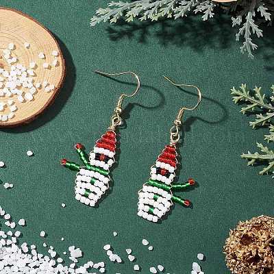 2 пара сережек-подвесок из круглого бисера Toho EJEW-MZ00566-1