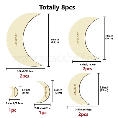 8 шт. 8 стильных деревянных кольца-кольца макраме для изготовления поделок DIY-WH0545-007-1