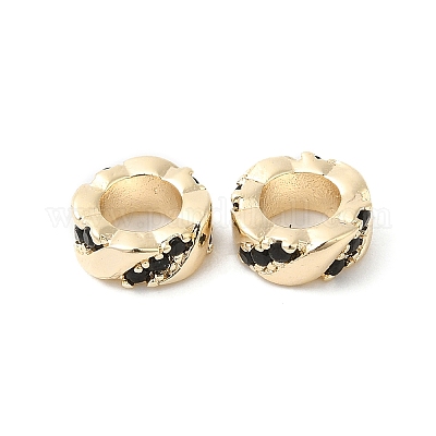 Латунные микро проложить Цирконий Европейский бисером KK-P234-29G-1