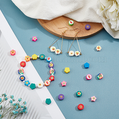 6 нить 6 стилейные бусины из полимерной глины ручной работы CLAY-AR0001-22-1