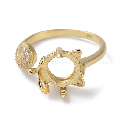 925 кольцо-манжета из стерлингового серебра с микропаве и фианитами STER-NH0001-41G-1