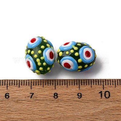 Стеклянные эмалевые бусины&nbsp;GLAA-C038-01F-1