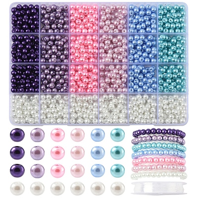 Наборы для изготовления браслетов из круглых бусин своими руками DIY-FS0008-87-1