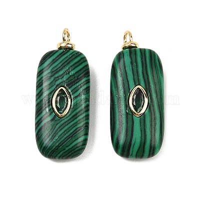 Синтетического малахита подвески KK-B157-43G-01-1