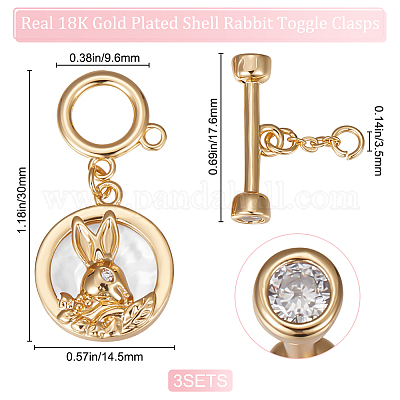 3 шт. застежки-тоггл KK-BBC0009-17-1