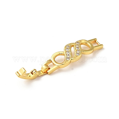 Реечное покрытие латунь микро паве прозрачный кубический цирконий ремешок для часов застежки ZIRC-H125-22G-1