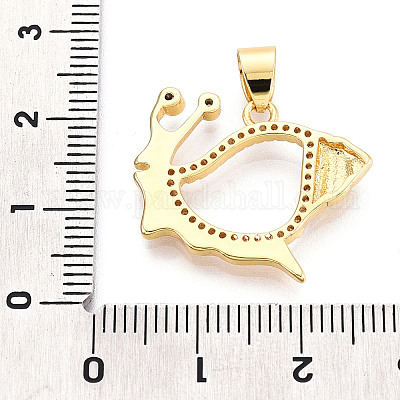 Латунные микропаве прозрачные подвески с фианитом KK-N268-56G-1