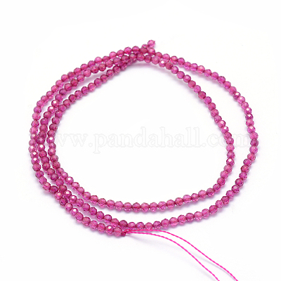 Нити бусин из красного корунда G-E411-40-2mm-1-1