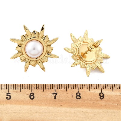 201 серьги-гвоздики из нержавеющей стали в форме солнца EJEW-P304-04G-1