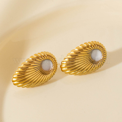 Серьги-гвоздики в форме капли из нержавеющей стали 304 DC5417-2-1