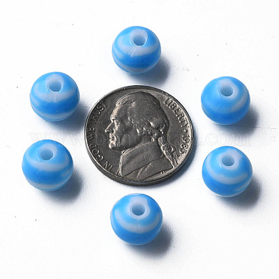 Непрозрачные полосатые акриловые бусины&nbsp;MACR-S373-27D-09-1