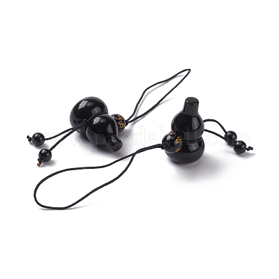 Кулон из натурального обсидиана HJEW-B004-02-1