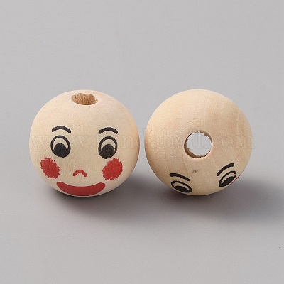 Деревянные европейские бусины с распылением печати WOOD-WH0025-83D-1