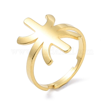 201 регулируемое кольцо для пальцев из нержавеющей стали RJEW-C074-02G-1