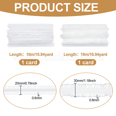 2 карточка 2 стиля поликоттон плиссированная эластичная кружевная лента OCOR-FG0001-69A-1