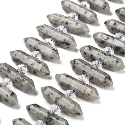 Нити бусин из натуральной кунжутной яшмы с двойным концом G-H069-B05-01-1