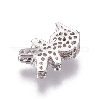 Латунные микро проложить кубического циркония слайд подвески ZIRC-F099-21P-1