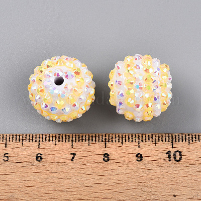 Полосатый узор смола ab стразы круглые бусины RESI-S313-18x20-12-1