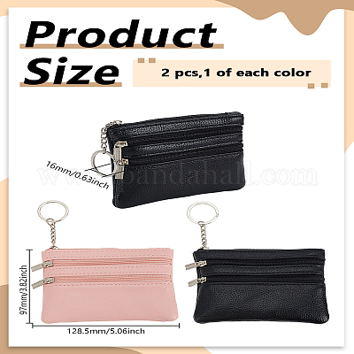 2 шт. 2-х цветные кошельки из искусственной кожи на молнии&nbsp;ABAG-LP0001-91B-1